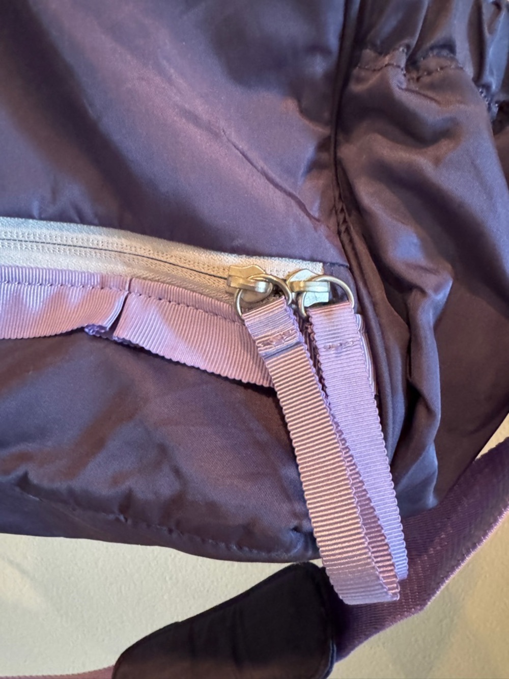 ivivva by Lululemon "Got Game" duffle bag. dark purple color with pink strap - Picture 4 of 12